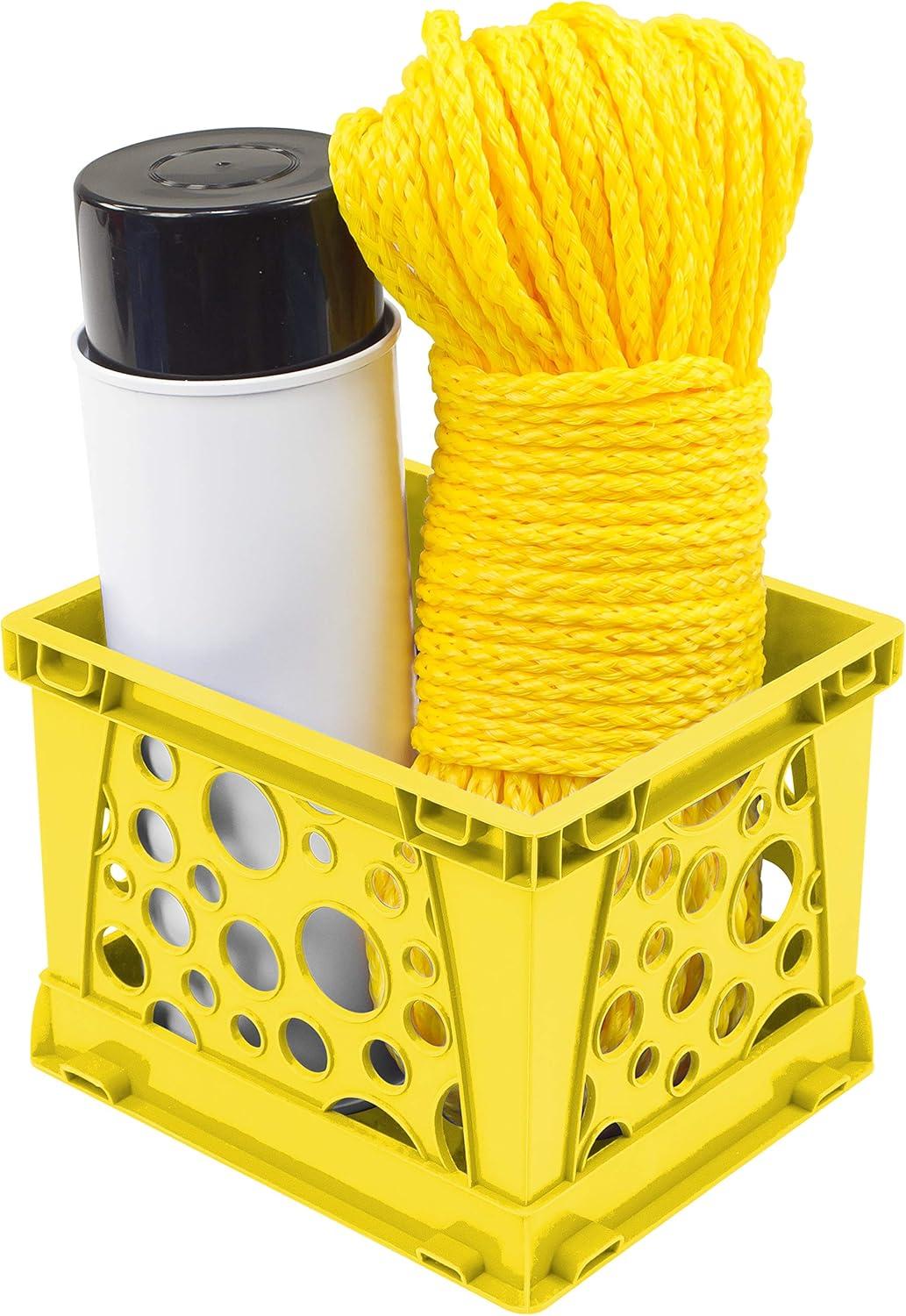 imageStorex Mini Storage Crate 9 x 734 x 6 Inches Various Assorted Colors 12PackYellow