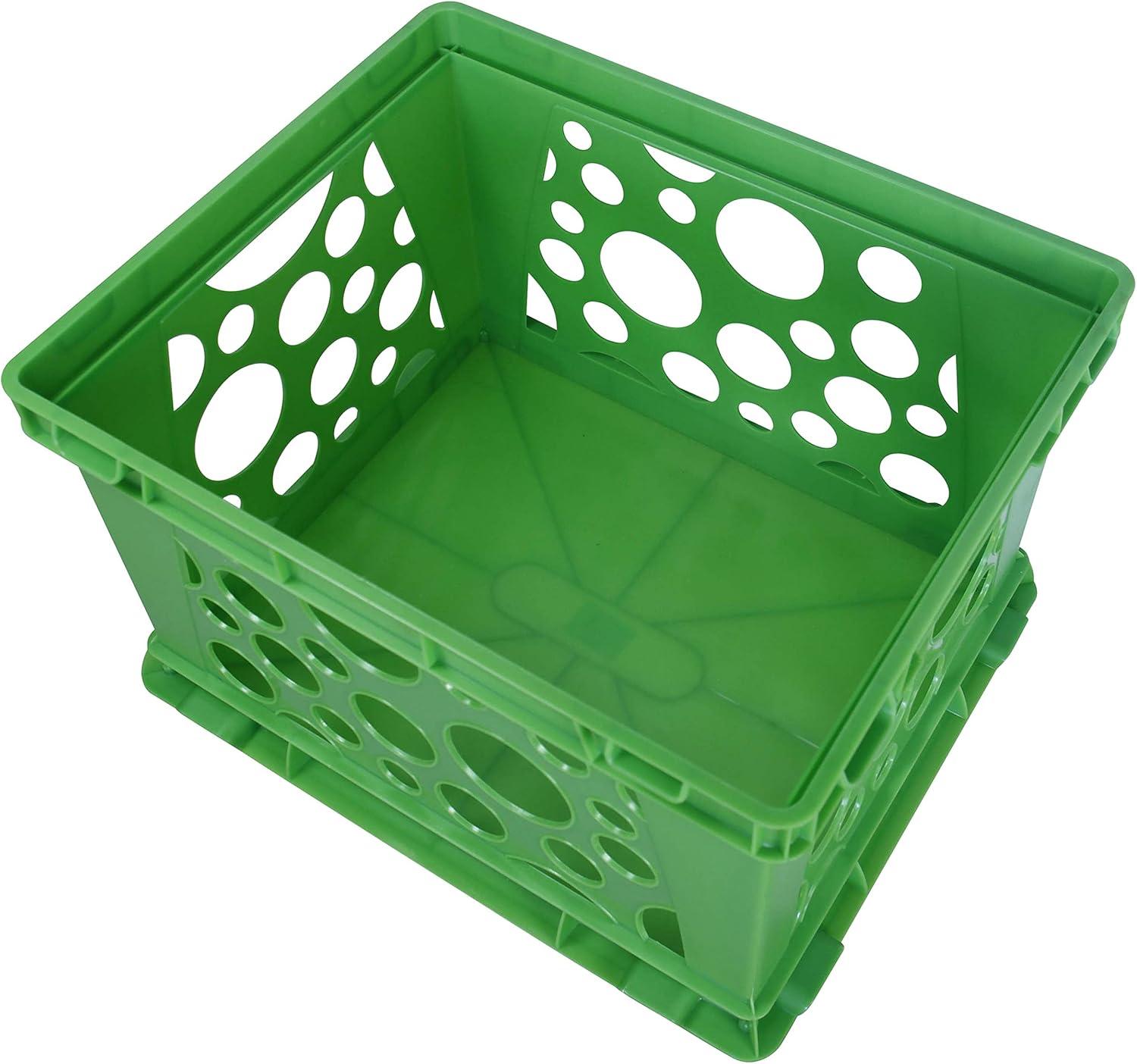 imageStorex Premium File Crate with Handles Letter and Legal Document and Folder Storage Classroom Green 3Pack 61463U03CSchool Green