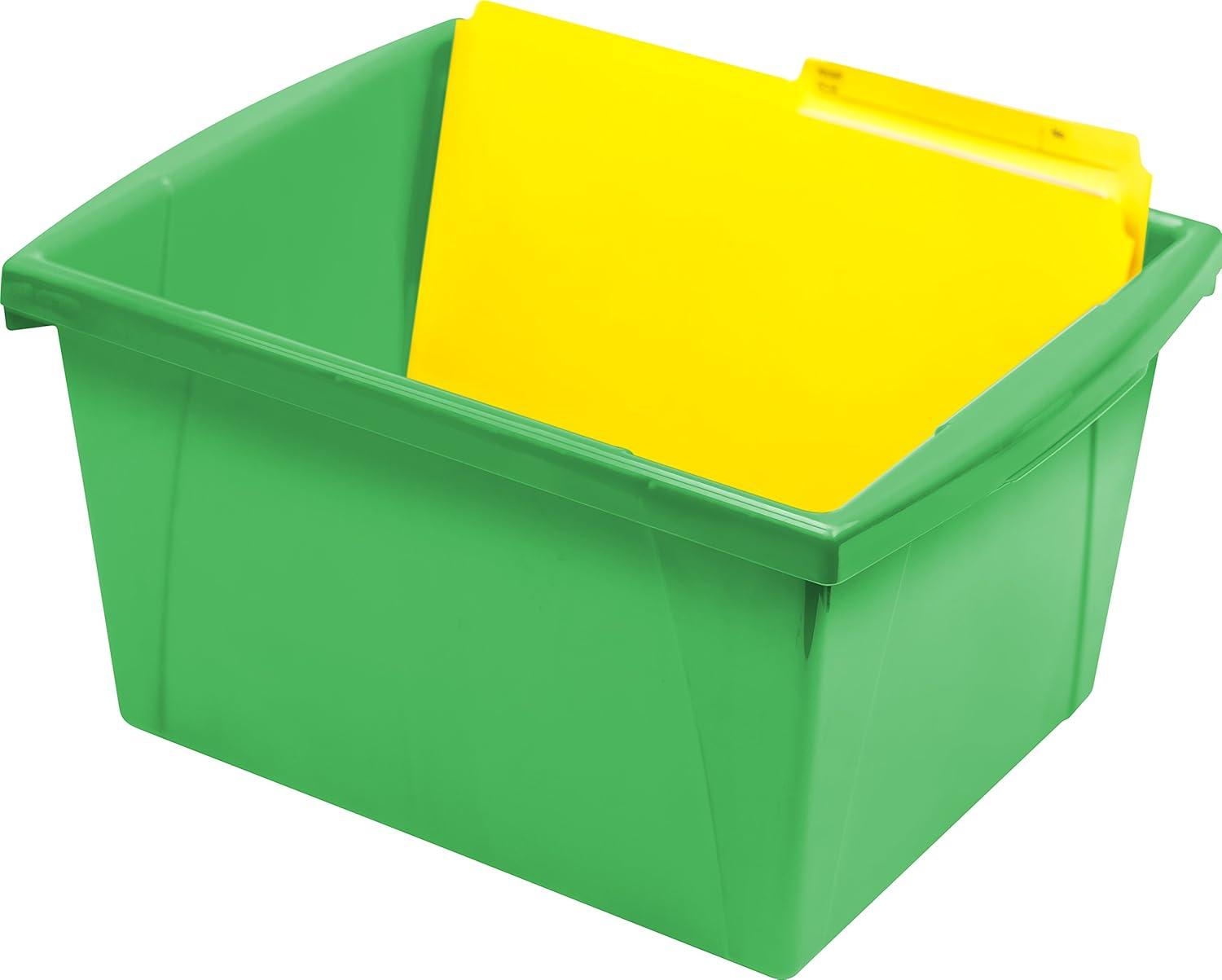 imageStorex Small Storage Bins 13625 x 1125 x 787 Inches Green Case of 6 61480U06C
