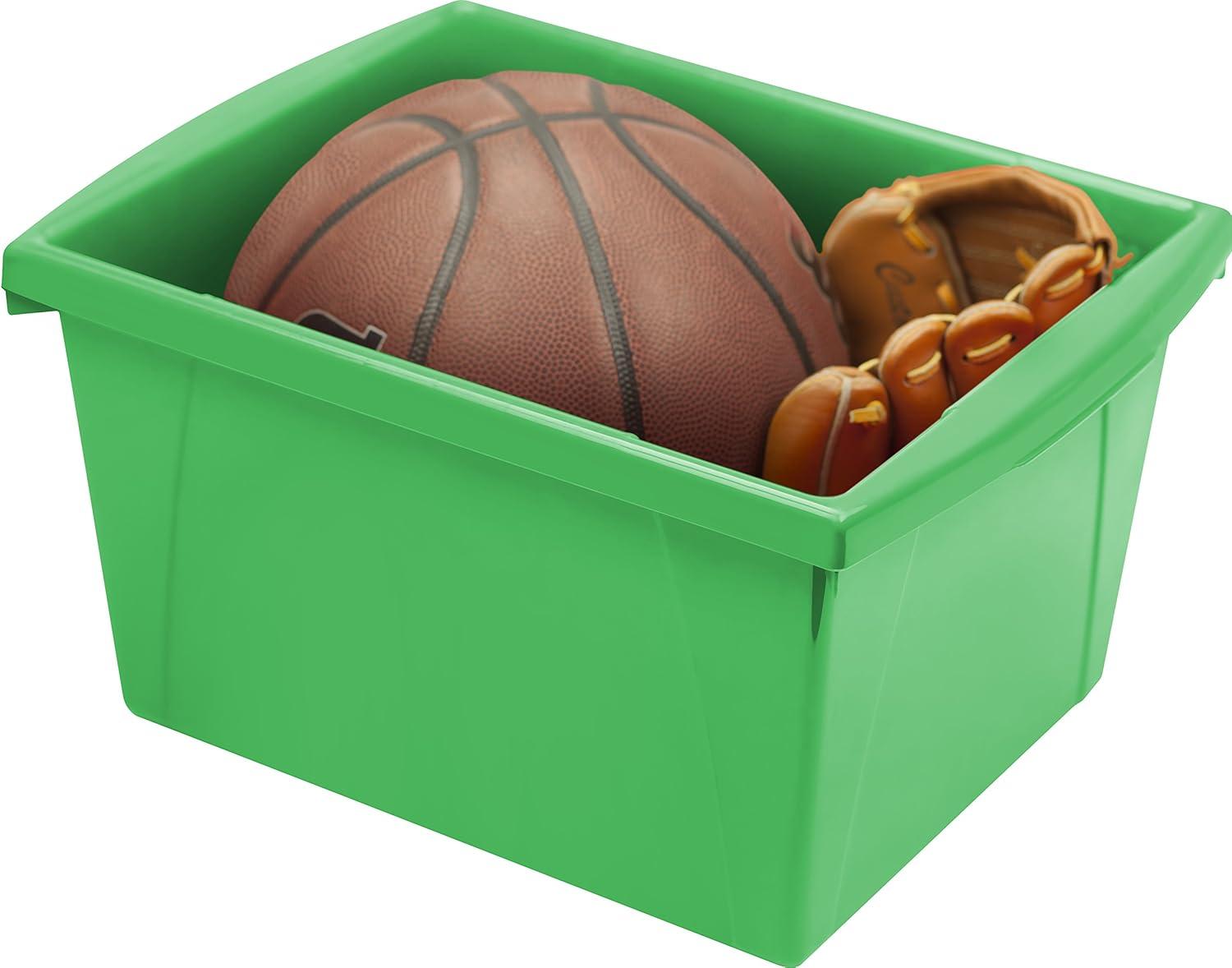 imageStorex Small Storage Bins 13625 x 1125 x 787 Inches Green Case of 6 61480U06C