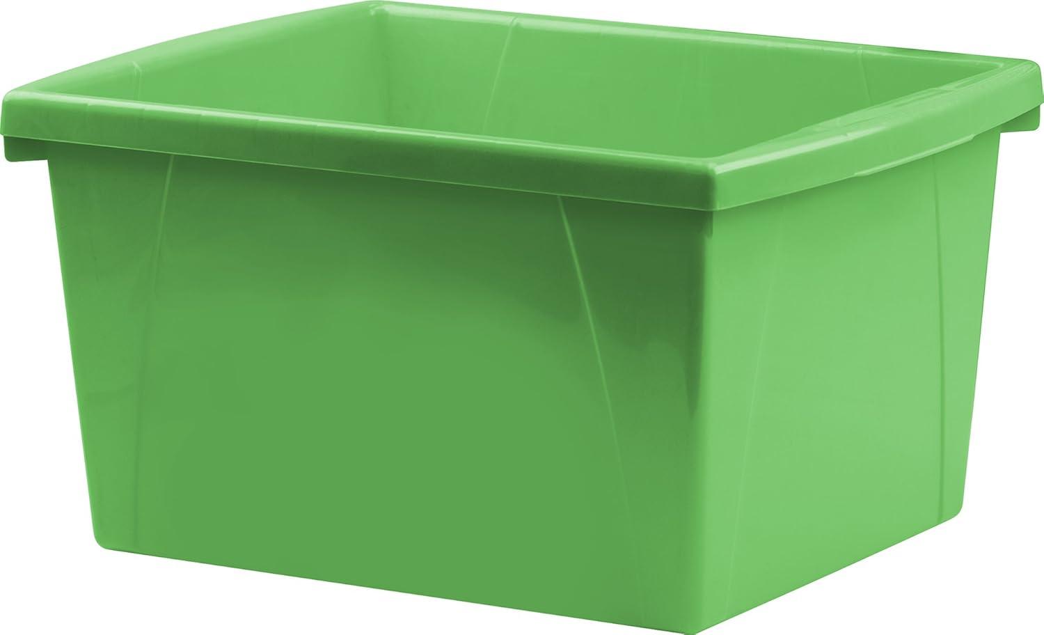 imageStorex Small Storage Bins 13625 x 1125 x 787 Inches Green Case of 6 61480U06C