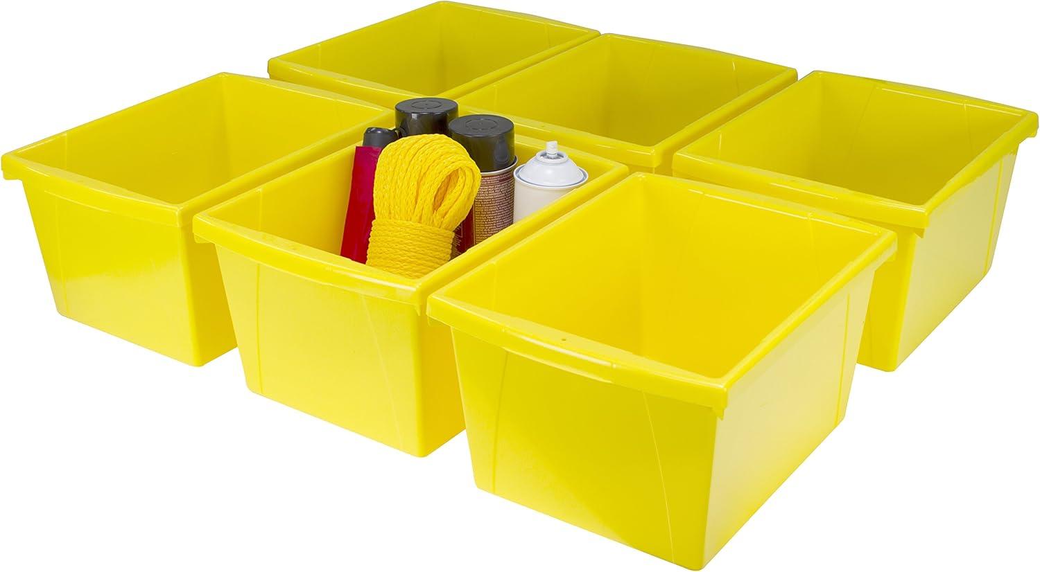 imageStorex Small Storage Bins 13625 x 1125 x 787 Inches Yellow Case of 6 61453U06C