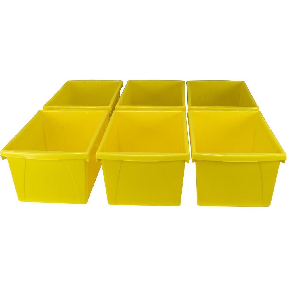 imageStorex 55 Gallon Storage Bin  Plastic Classroom Organizer for Books and Supplies Yellow 6Pack 61484U06C
