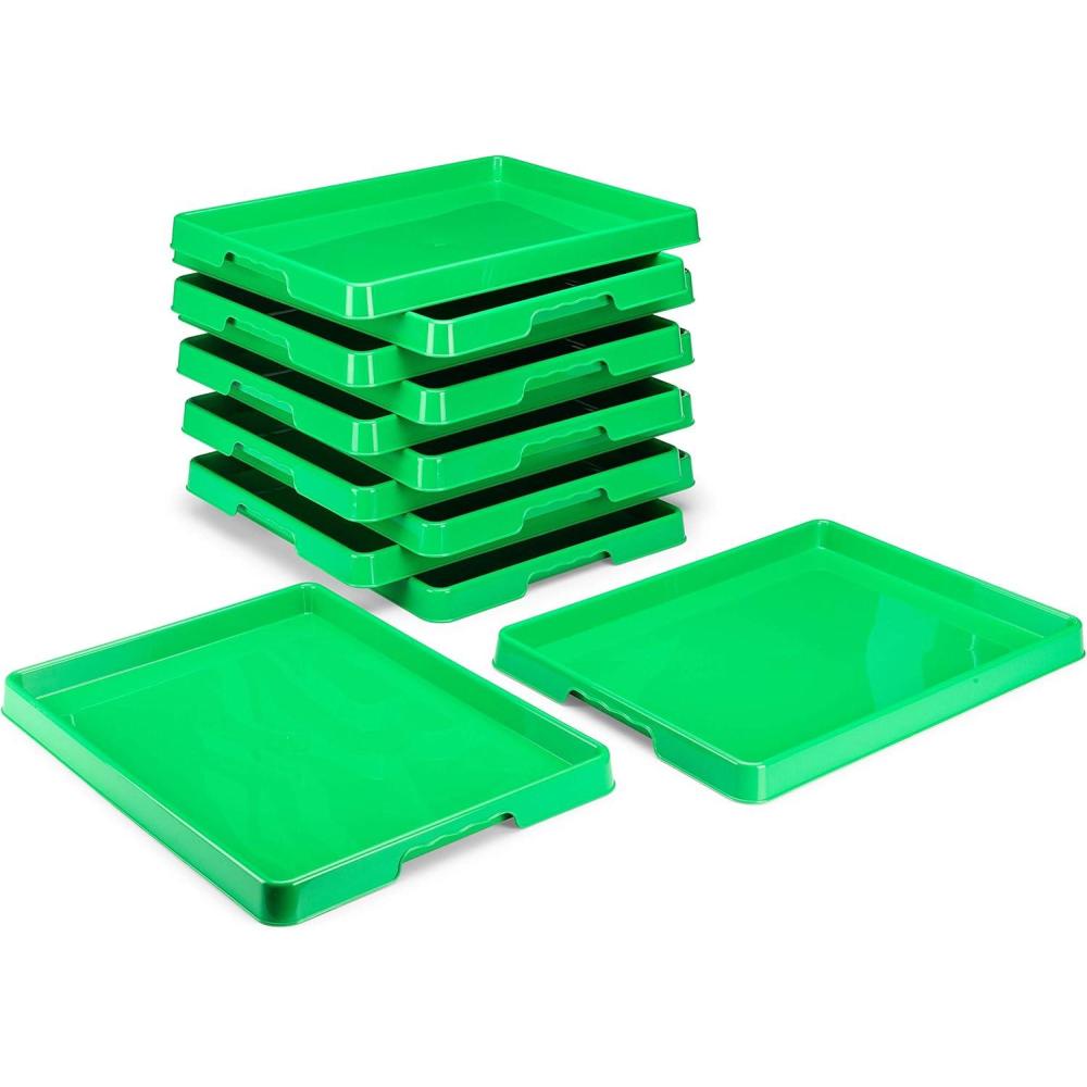 imageStorex Large Craft amp Activity Tray Plastic Arts and Crafts Organzier for Paint Beads and Slime Red 12Pack 00442E12CGreen