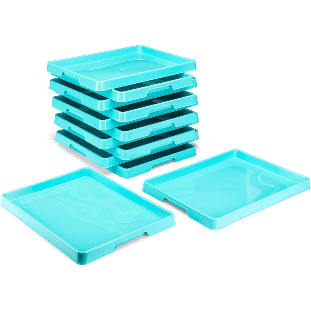 imageStorex Large Craft amp Activity Tray Plastic Arts and Crafts Organzier for Paint Beads and Slime Red 12Pack 00442E12CTeal