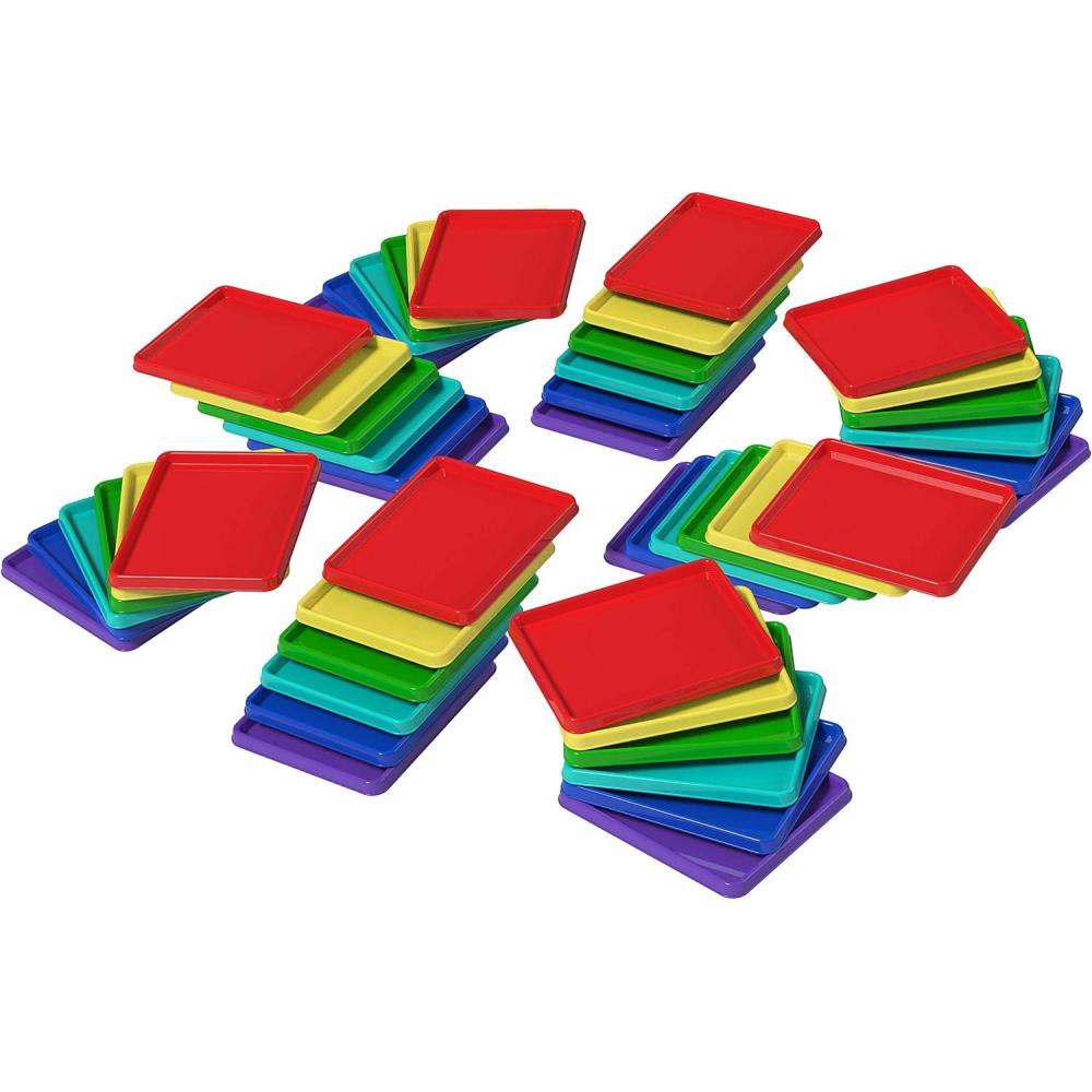 imageStorex Small Craft amp Activity Tray Plastic Arts and Crafts Organzier for Paint Beads and Slime Assorted Primary Colors 48Pack 00400E48CAssorted Colors