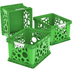Storex Premium File Crate with Handles – Letter and Legal Document and Folder Storage, Teal 3-Pack (61670U03C)(Green Apple)