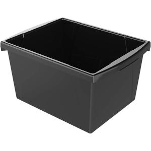 Storex Small Storage Bins, 13.625 x 11.25 x 7.87 Inches, Assorted Colors, Color Assortment Will Vary, Case of 6 (61514U06C)(Black)