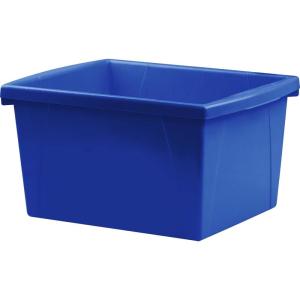 Storex Small Storage Bins, 13.625 x 11.25 x 7.87 Inches, Assorted Colors, Color Assortment Will Vary, Case of 6 (61514U06C)(Blue)