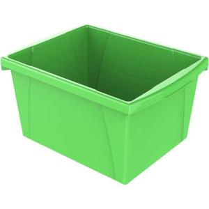 Storex Small Storage Bins, 13.625 x 11.25 x 7.87 Inches, Assorted Colors, Color Assortment Will Vary, Case of 6 (61514U06C)(Green)