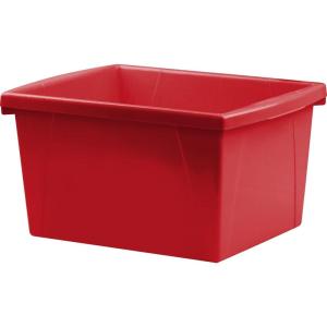 Storex Small Storage Bins, 13.625 x 11.25 x 7.87 Inches, Assorted Colors, Color Assortment Will Vary, Case of 6 (61514U06C)(Red)