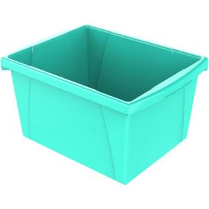 Storex Small Storage Bins, 13.625 x 11.25 x 7.87 Inches, Assorted Colors, Color Assortment Will Vary, Case of 6 (61514U06C)(Teal)