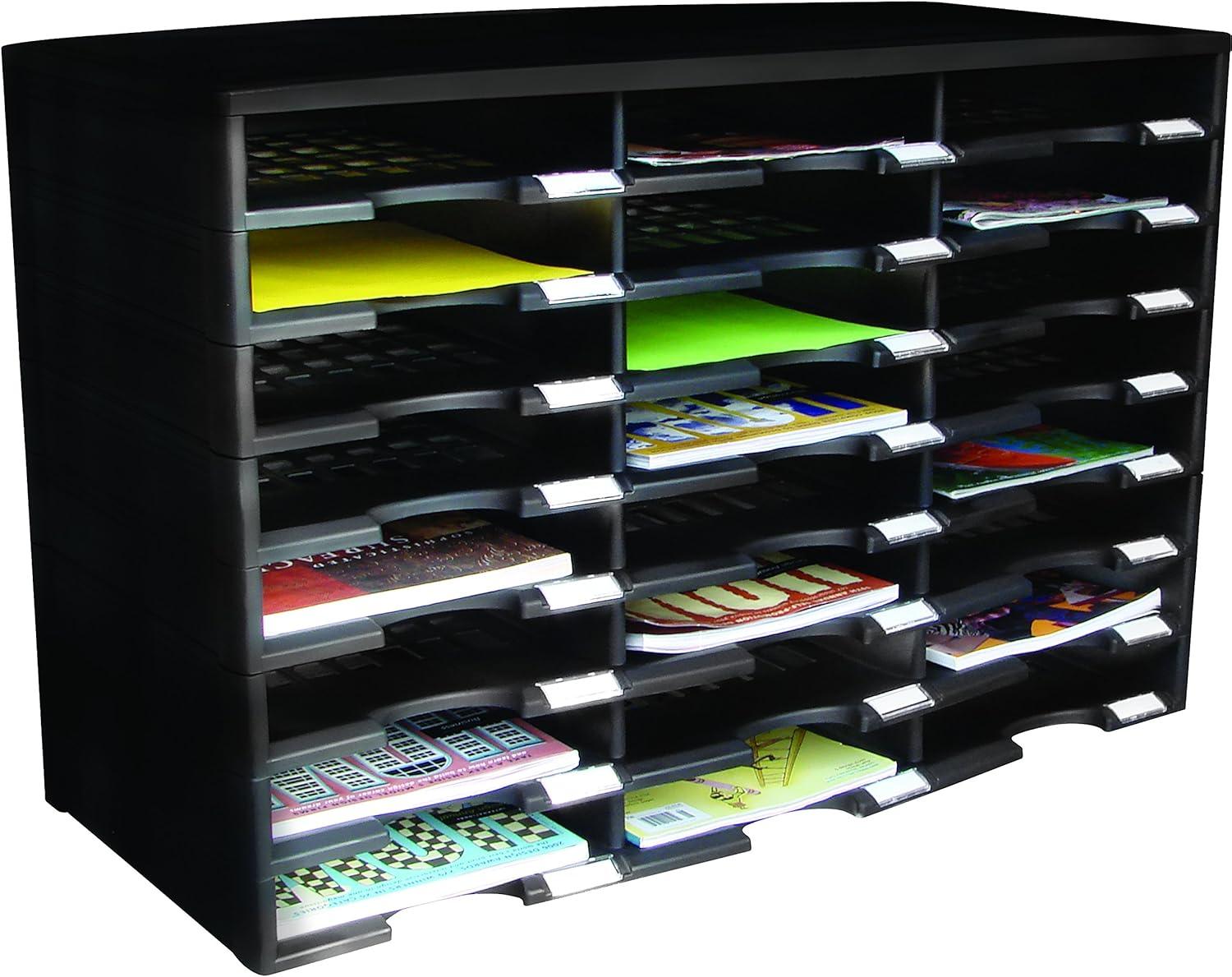 imageStorex 12Compartment Literature OrganizerDocument Sorter Grey 61601U01CBlack