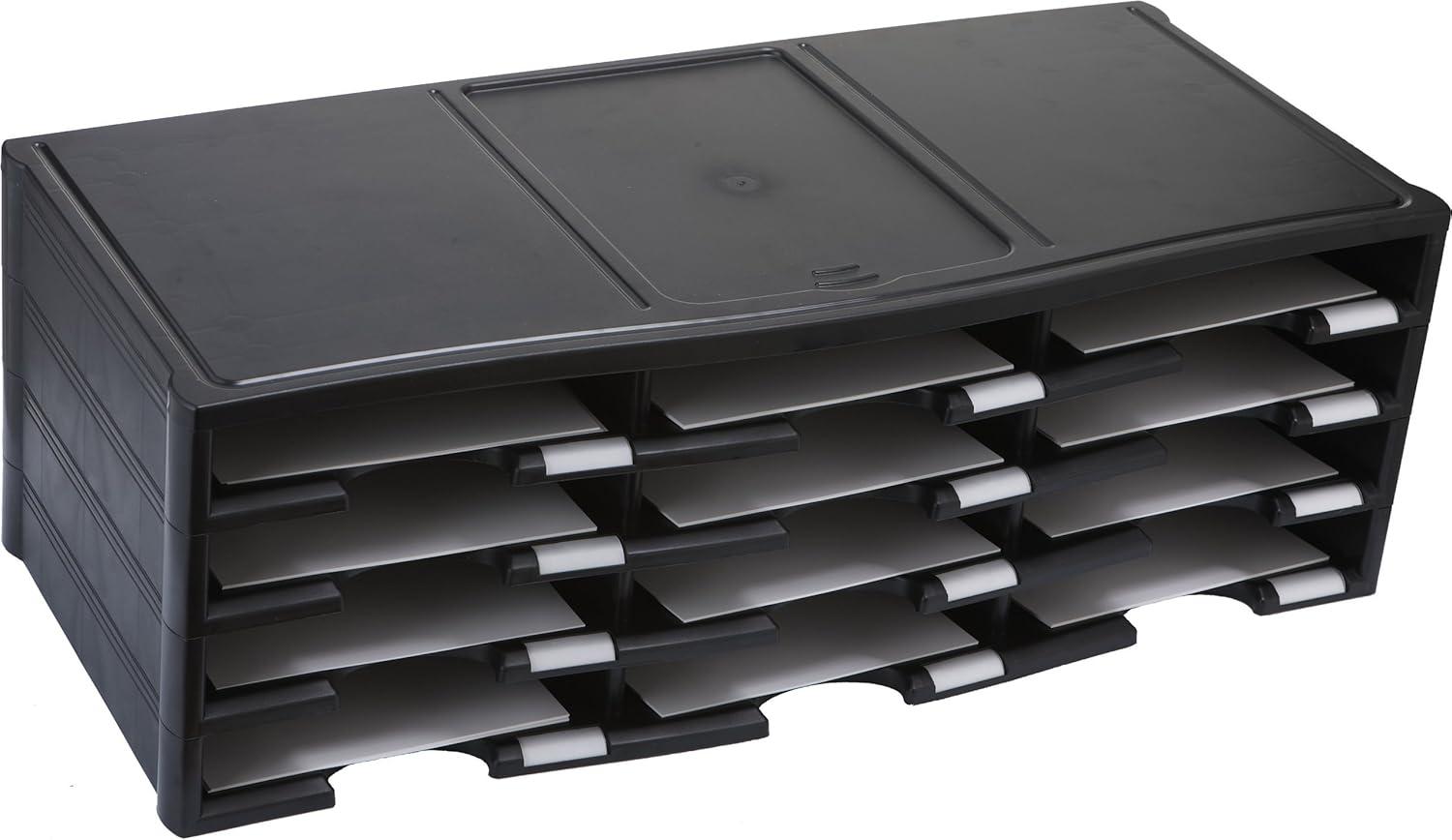 imageStorex 12Compartment Literature OrganizerDocument Sorter Grey 61601U01CBlack
