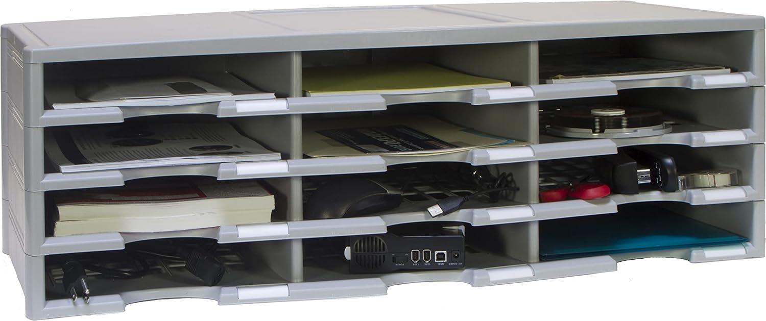 imageStorex 12Compartment Literature OrganizerDocument Sorter Grey 61601U01CGrey
