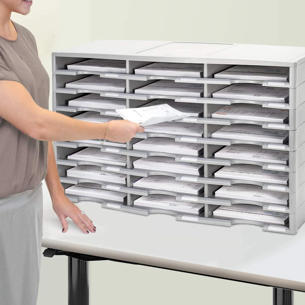 imageStorex 6Compartment Literature Organizer Addon Unit 3138 x 1413 x 563 Inches Gray 61416U01C