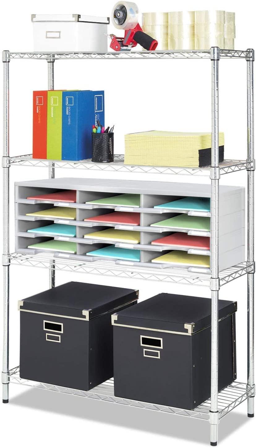 imageStorex 6Compartment Literature Organizer Addon Unit 3138 x 1413 x 563 Inches Gray 61416U01C