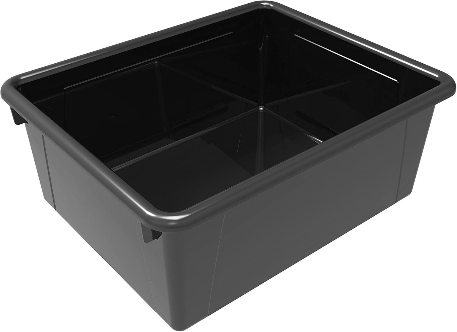 imageStorex Letter Size Deep Storage Tray Organizer Bin for Classroom Office and Home Blue 5Pack 62524U05CBlack