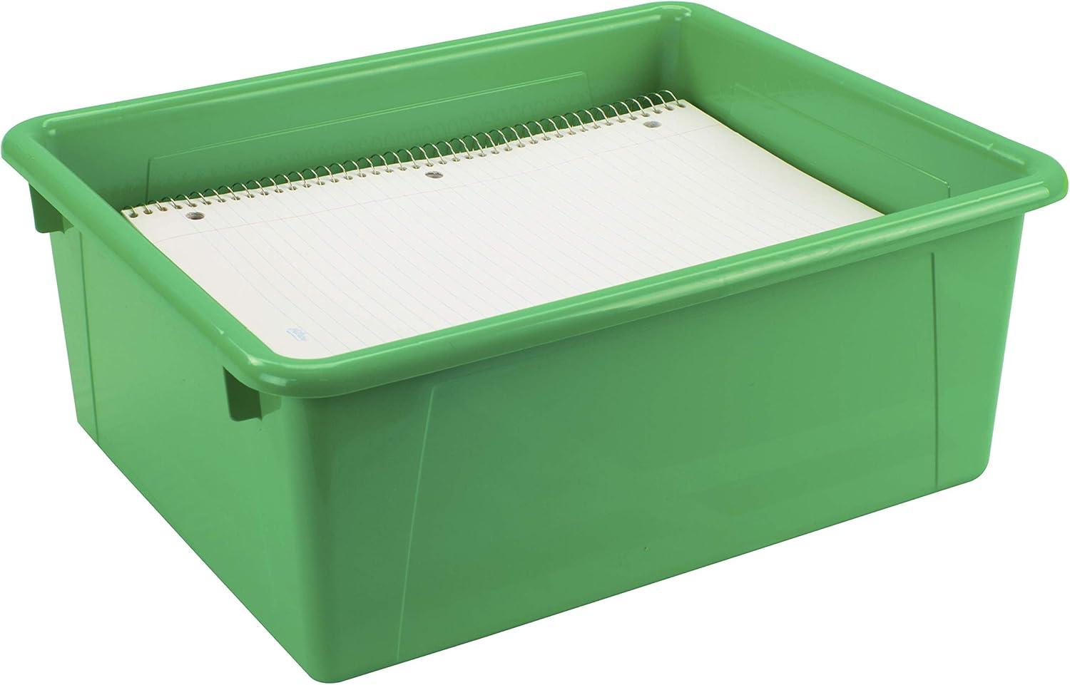 imageStorex Letter Size Deep Storage Tray Organizer Bin for Classroom Office and Home Blue 5Pack 62524U05CGreen