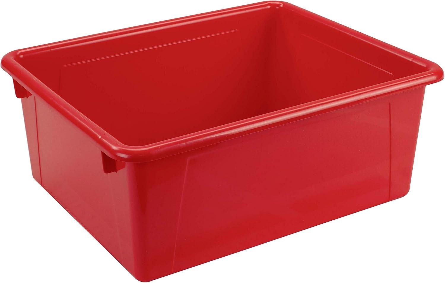imageStorex Letter Size Deep Storage Tray Organizer Bin for Classroom Office and Home Blue 5Pack 62524U05CRed