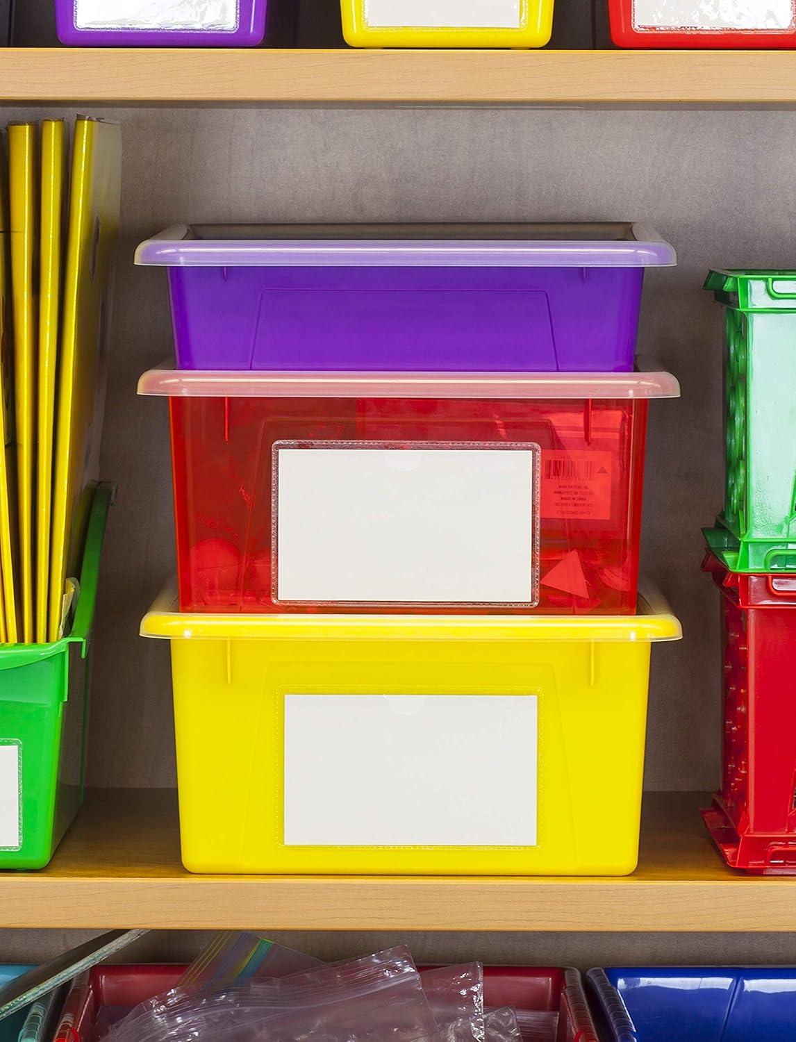 imageStorex Letter Size Deep Storage Tray Organizer Bin for Classroom Office and Home Blue 5Pack 62524U05CTeal
