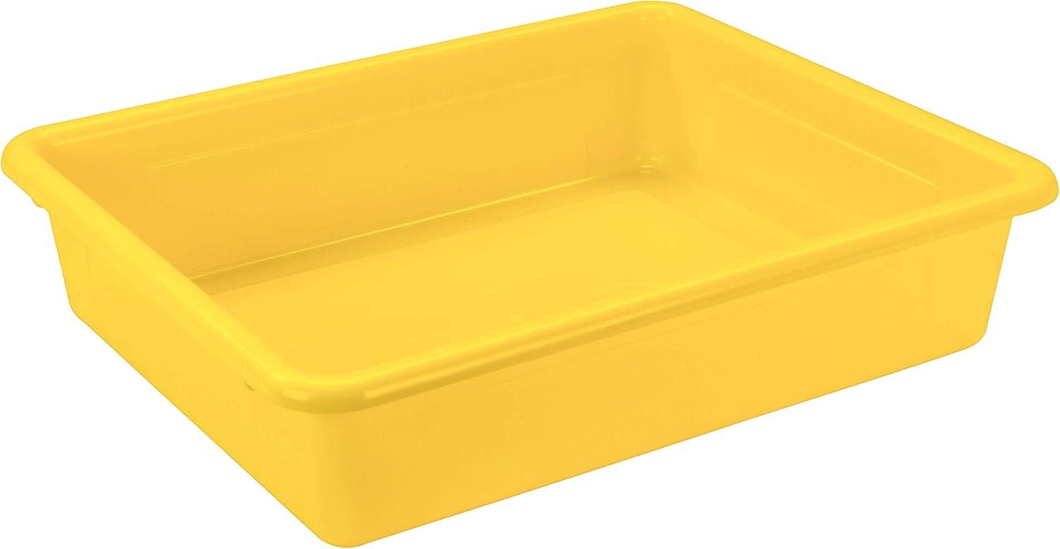 imageStorex Letter Size Deep Storage Tray Organizer Bin for Classroom Office and Home Blue 5Pack 62524U05CYellow