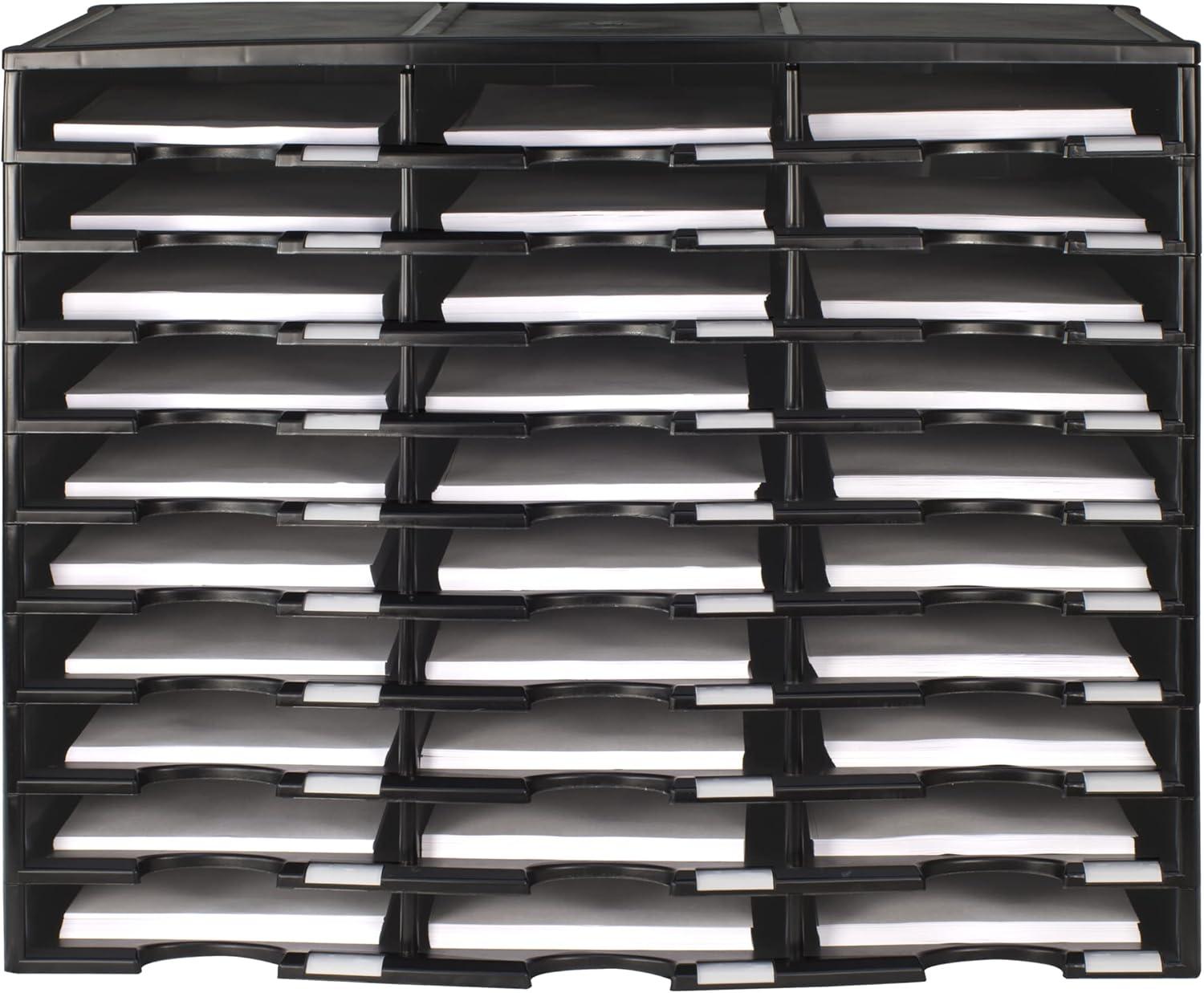 imageStorex Modular 24Compartment Literature Organizer BlackBlack