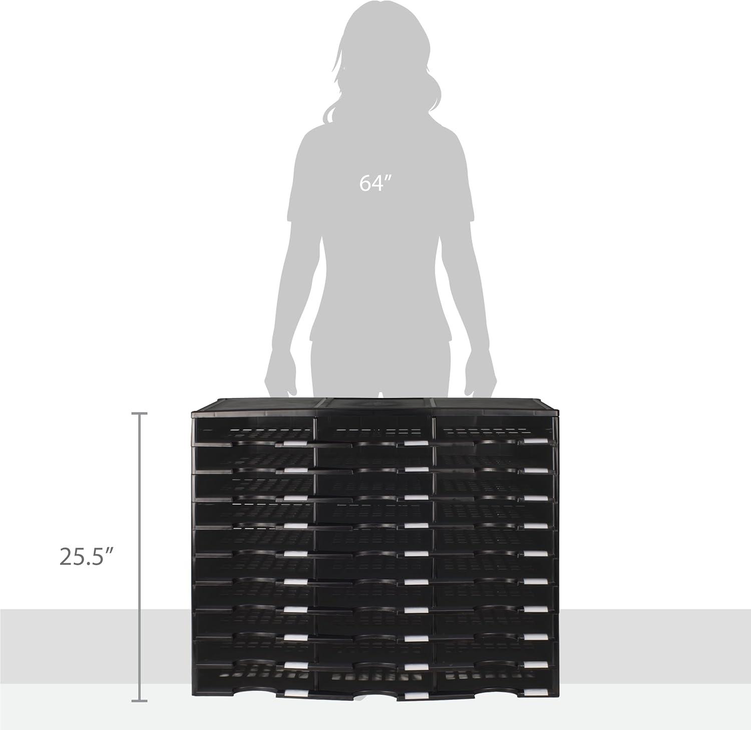 imageStorex Modular 24Compartment Literature Organizer BlackBlack