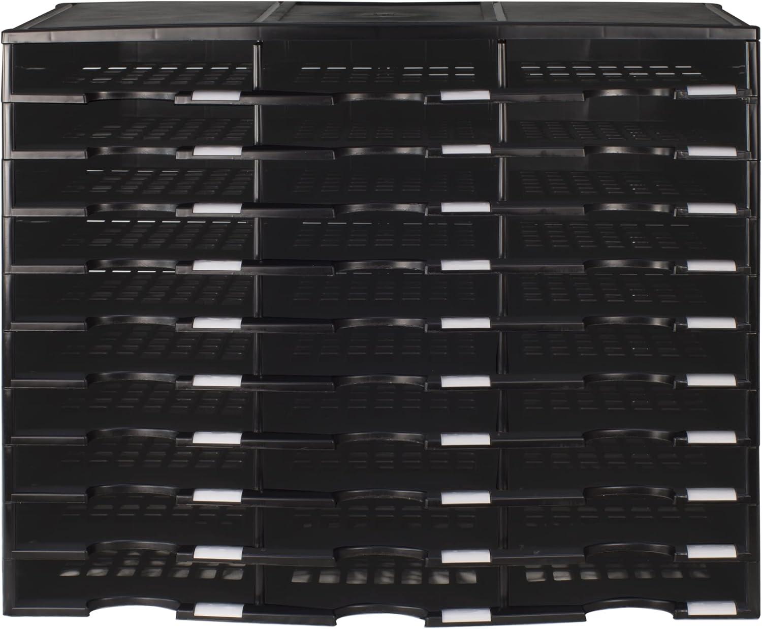 imageStorex Modular 24Compartment Literature Organizer BlackBlack
