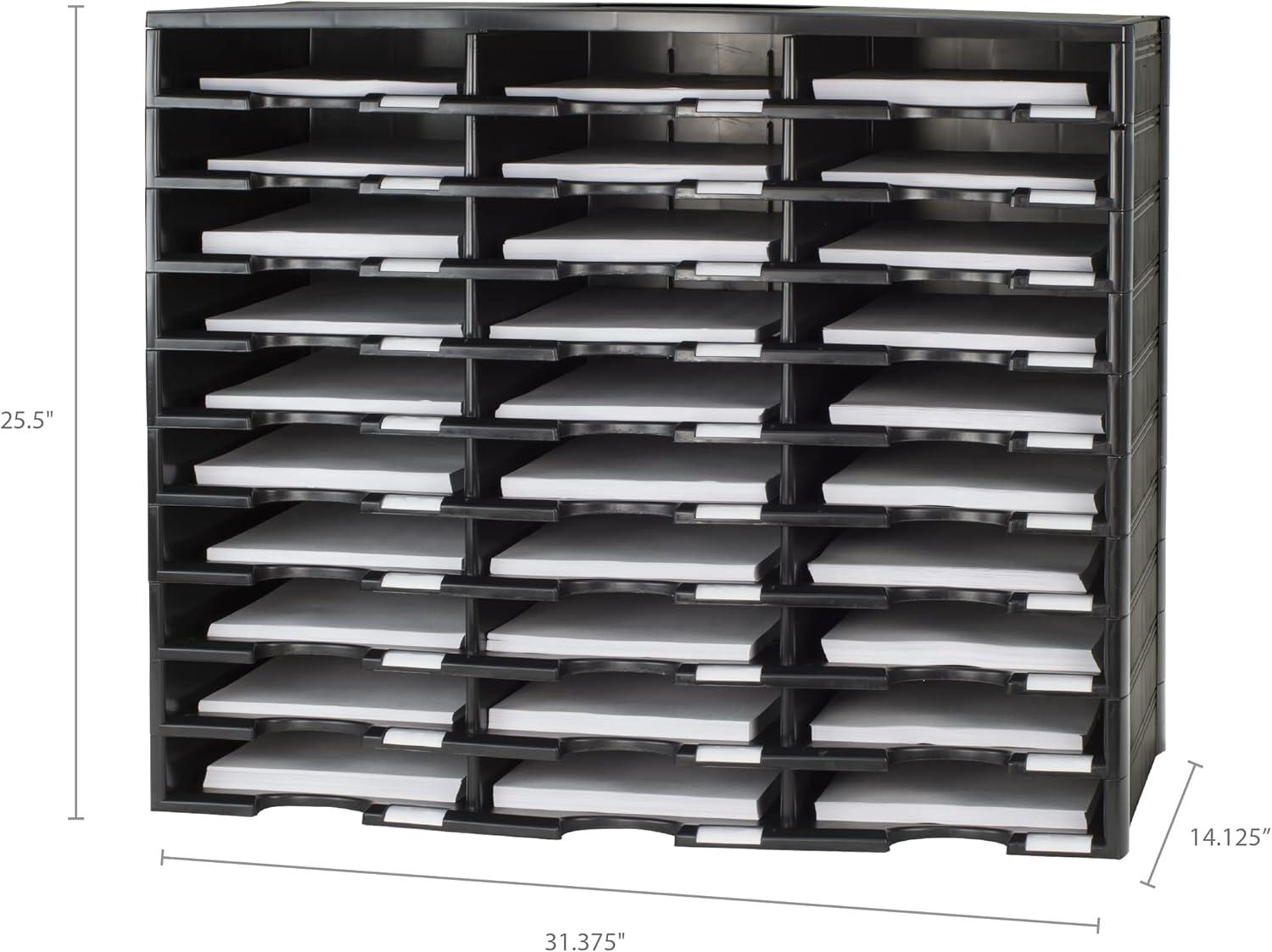 imageStorex Modular 24Compartment Literature Organizer BlackBlack