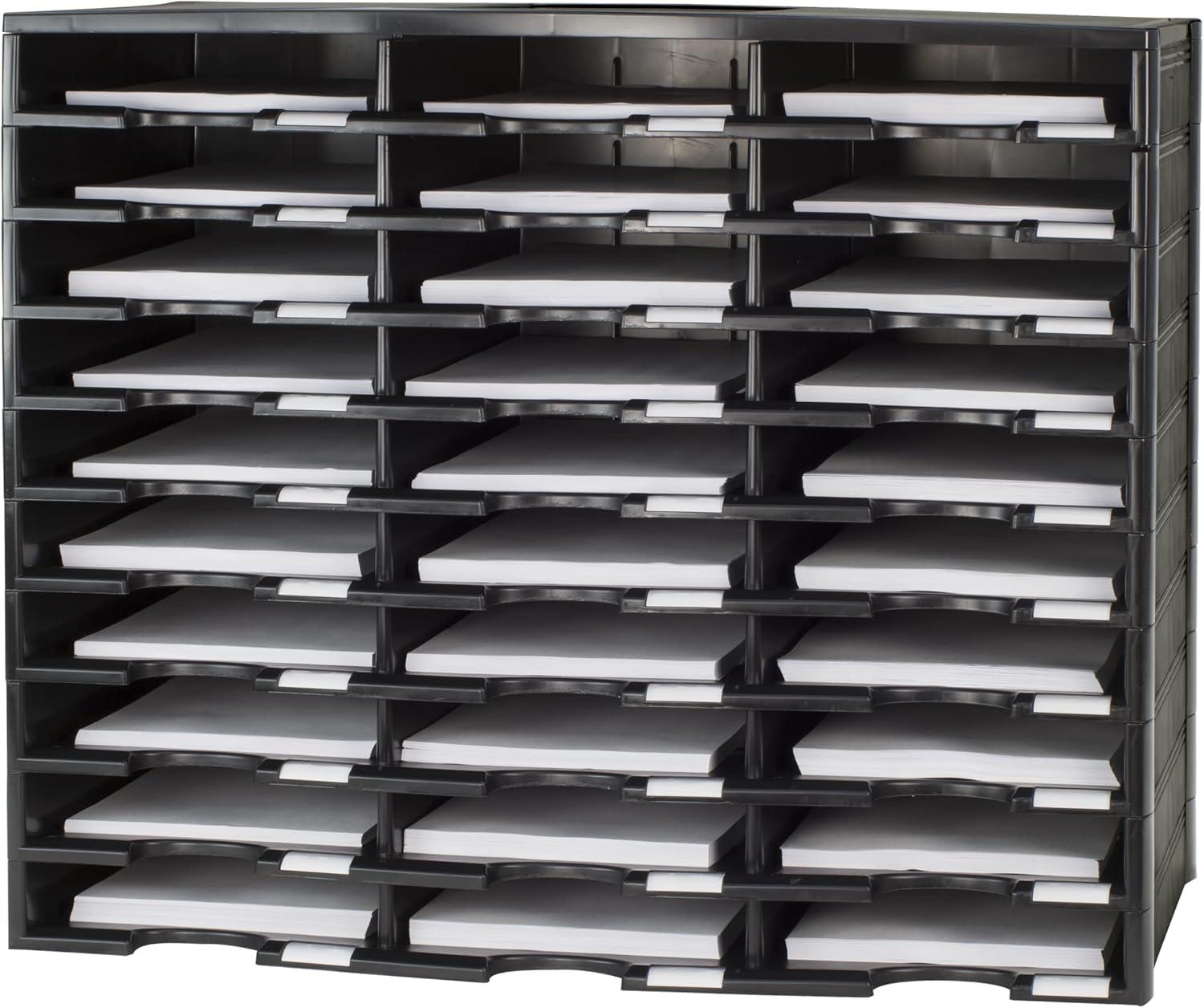 imageStorex Modular 24Compartment Literature Organizer BlackBlack
