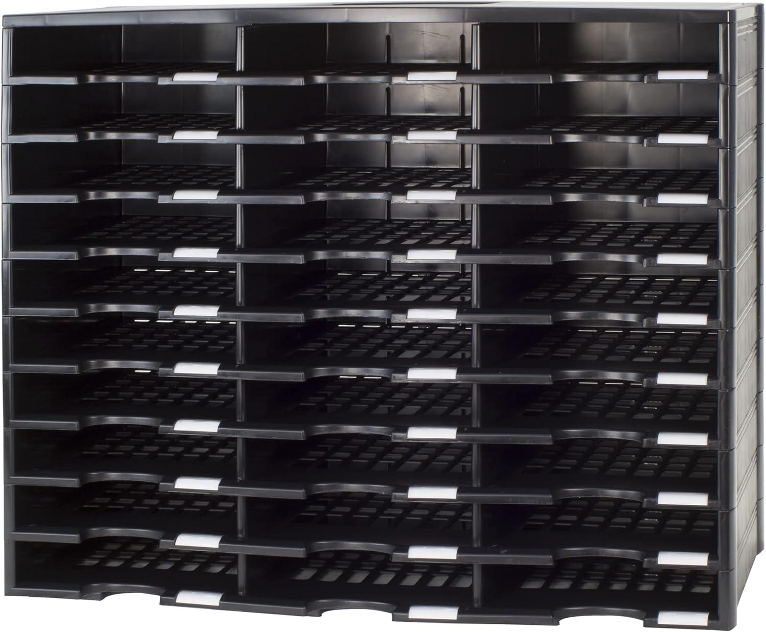 imageStorex Modular 24Compartment Literature Organizer BlackBlack
