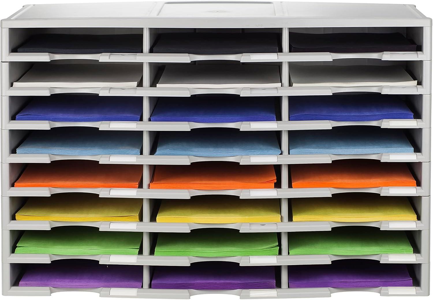 imageStorex Modular 24Compartment Literature Organizer BlackGray