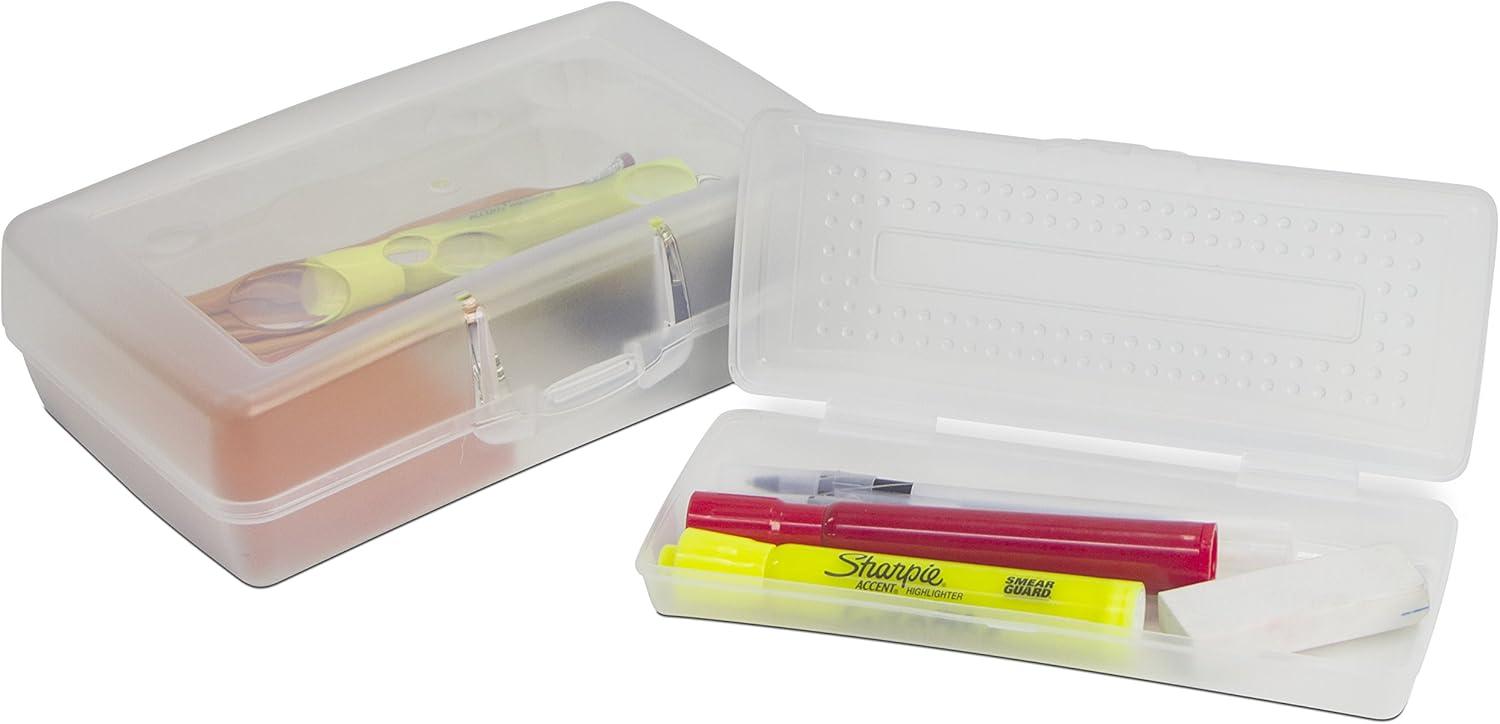 imageStorex Pencil Case 838 x 563 x 25 Inches Clear Box of 12 STX61622U12CClear