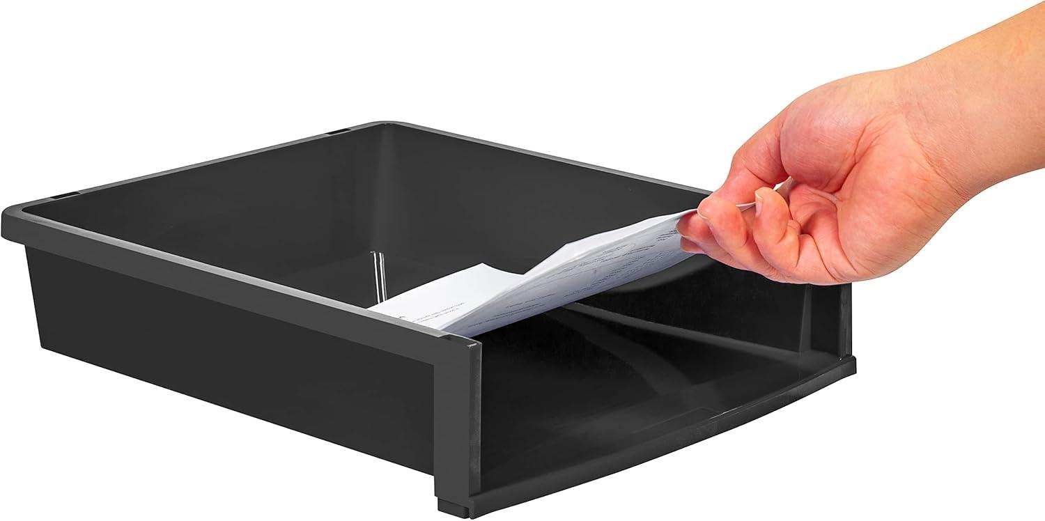 imageStorex Quick Stack Construction Paper Sorter 3 Compartments 13 x 1125 x 84 Inches Black 61642E01CBlack