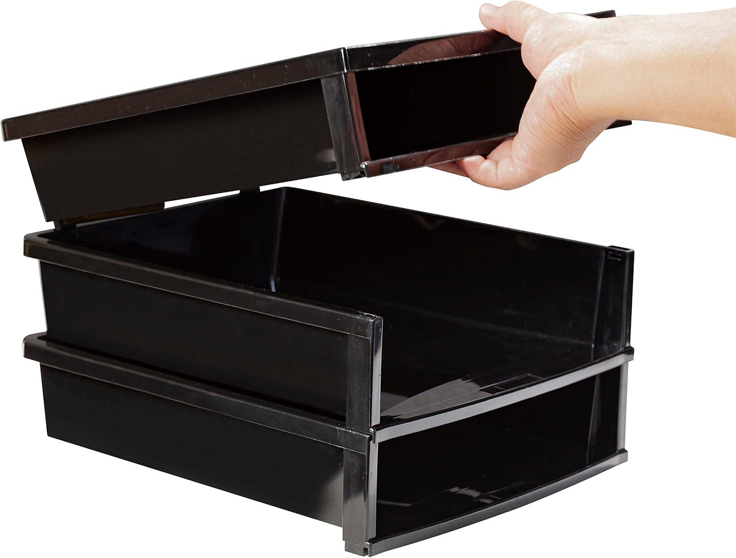 imageStorex Quick Stack Construction Paper Sorter 3 Compartments 13 x 1125 x 84 Inches Black 61642E01CBlack