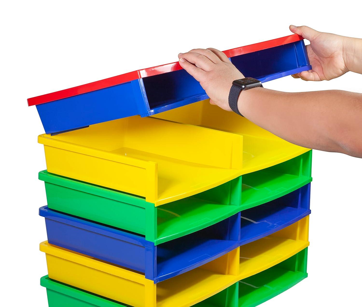 imageStorex Quick Stack Literature Organizer 6 Compartments 205 x 136 x 87 Multicolored 61656E01C
