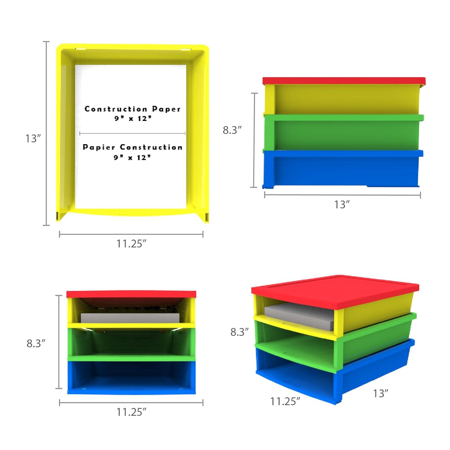imageStorex Quick Stack Literature Organizer 6 Compartments 205 x 136 x 87 Multicolored 61656E01C