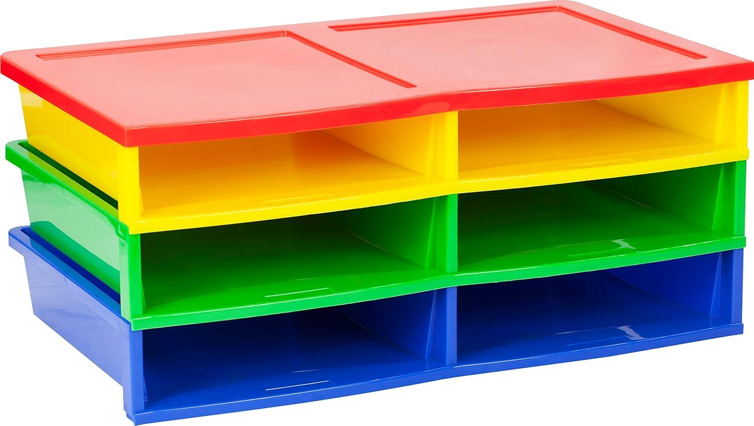 imageStorex Quick Stack Literature Organizer 6 Compartments 205 x 136 x 87 Multicolored 61656E01C