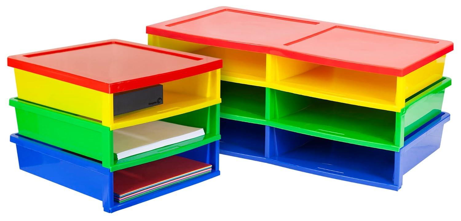 imageStorex Quick Stack Literature Organizer 6 Compartments 205 x 136 x 87 Multicolored 61656E01C