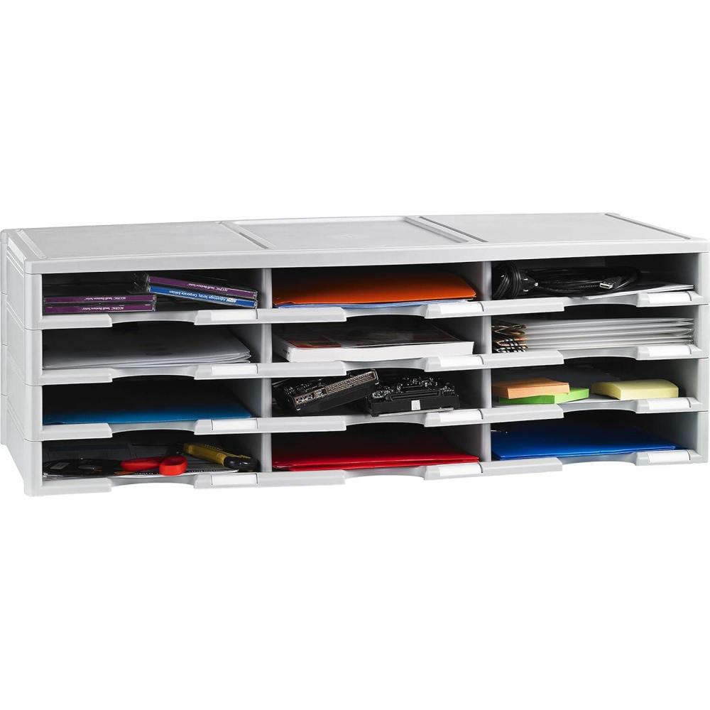imageStorex 12Compartment Literature OrganizerDocument Sorter Grey 61601U01CGrey
