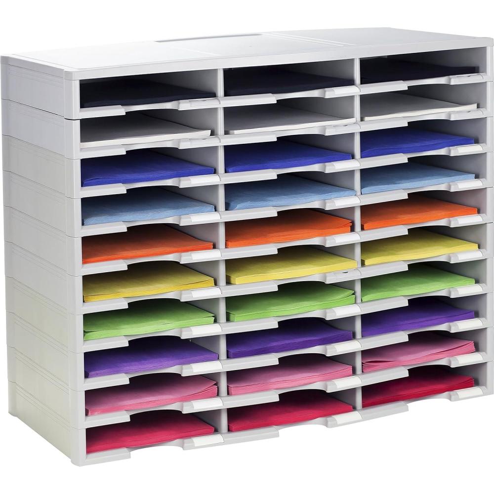 imageStorex 30Compartment Literature Organizer 3138 x 1413 x 255 Inches Gray 61418U01C