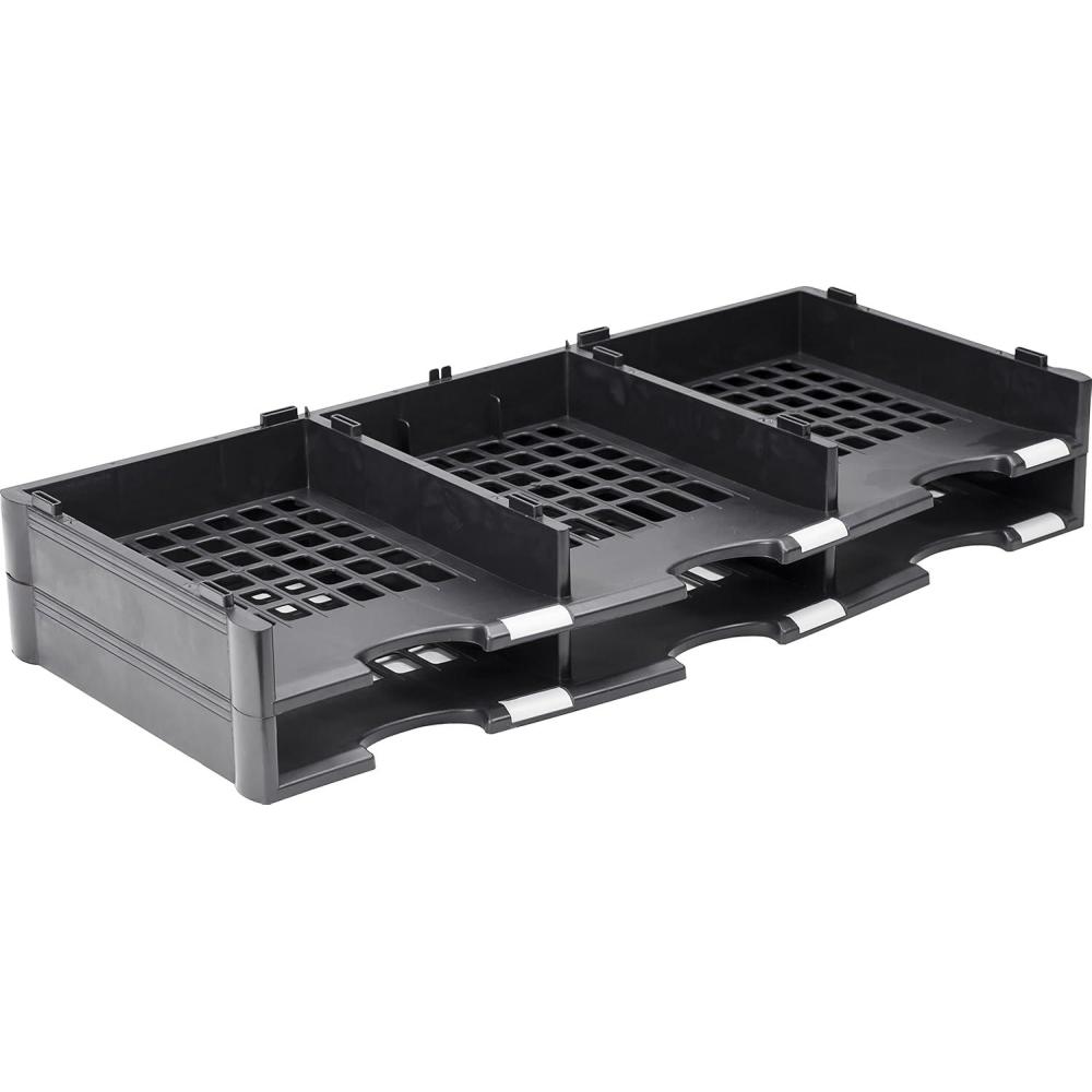 imageStorex Modular 24Compartment Literature Organizer BlackBlack
