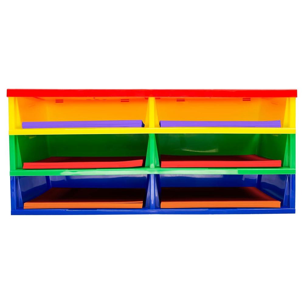 imageStorex Quick Stack Literature Organizer 6 Compartments 205 x 136 x 87 Multicolored 61656E01C