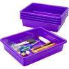 imageStorex Letter Size Flat Storage Tray  Organizer Bin for Classroom Office and Home Violet 5Pack 62521U05C