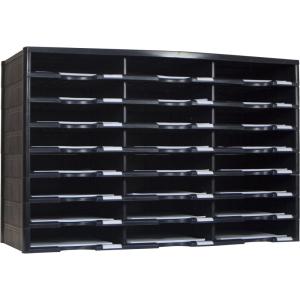 Storex Modular 24-Compartment Literature Organizer, Black, (61435U01C)(Black)