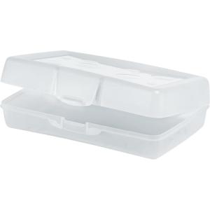 Storex Pencil Case, 8.38 x 5.63 x 2.5 Inches, Clear, Box of 12 (STX61622U12C)(Clear)