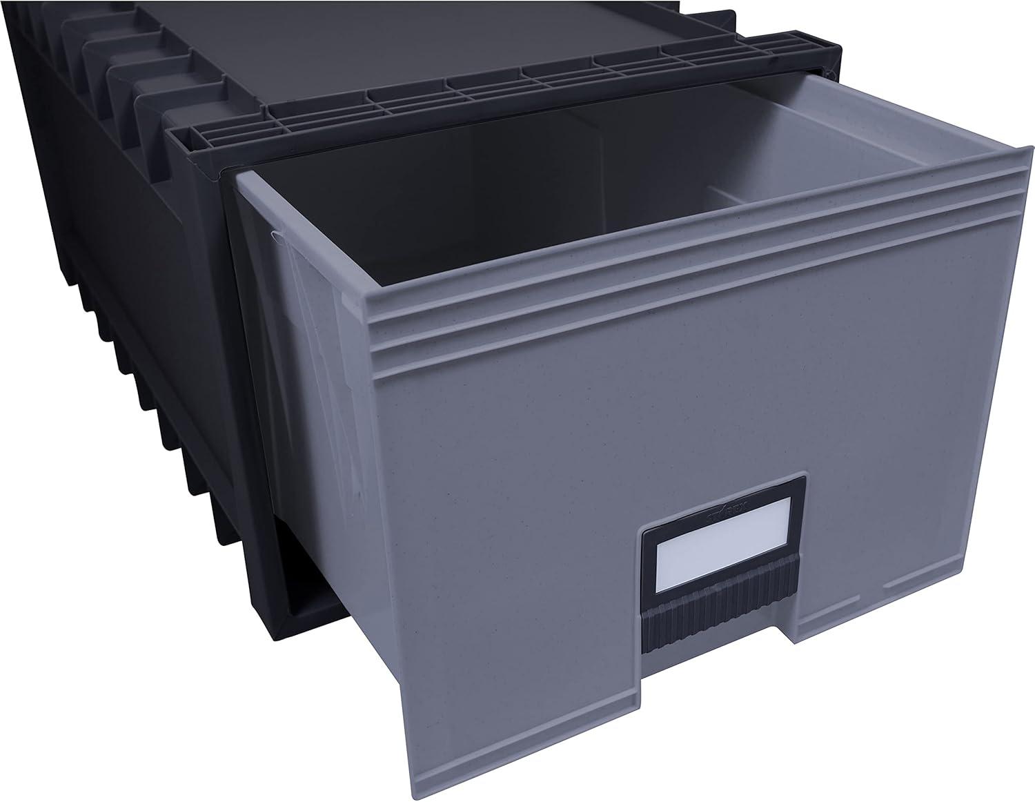 imageStorex 24Inch Archive Storage Box for Letter Size Hanging Files FrostedAqua 61103U01CBlackGray