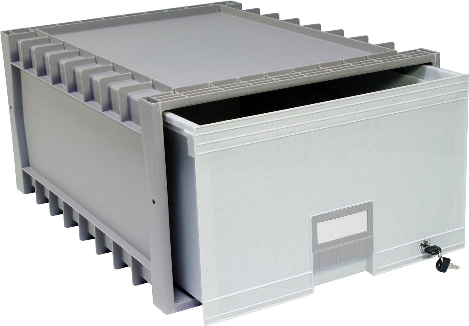 imageStorex 24Inch Archive Storage Box for Letter Size Hanging Files FrostedAqua 61103U01CGrayGranite