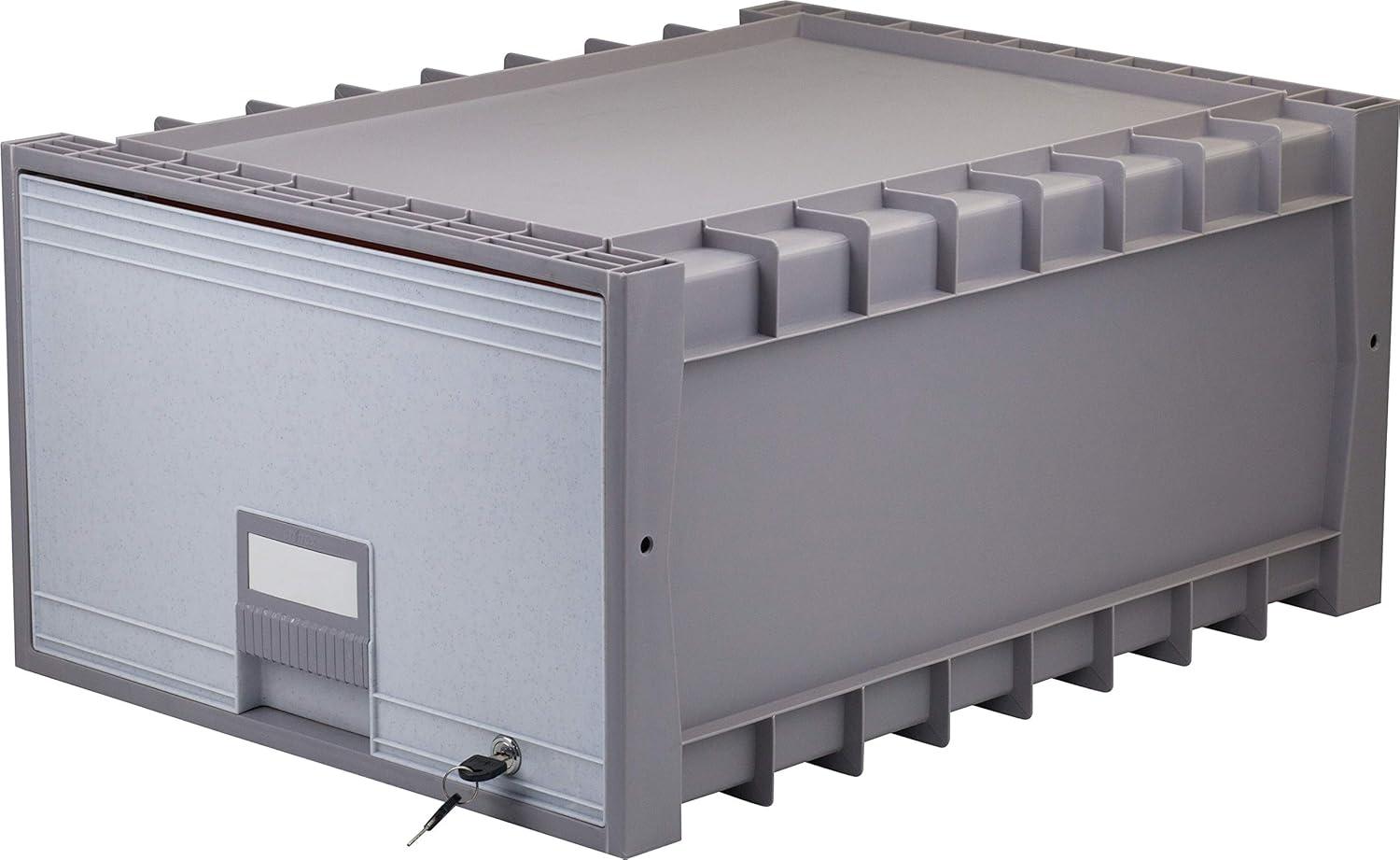 imageStorex 24Inch Archive Storage Box for Letter Size Hanging Files FrostedAqua 61103U01CGrayGranite